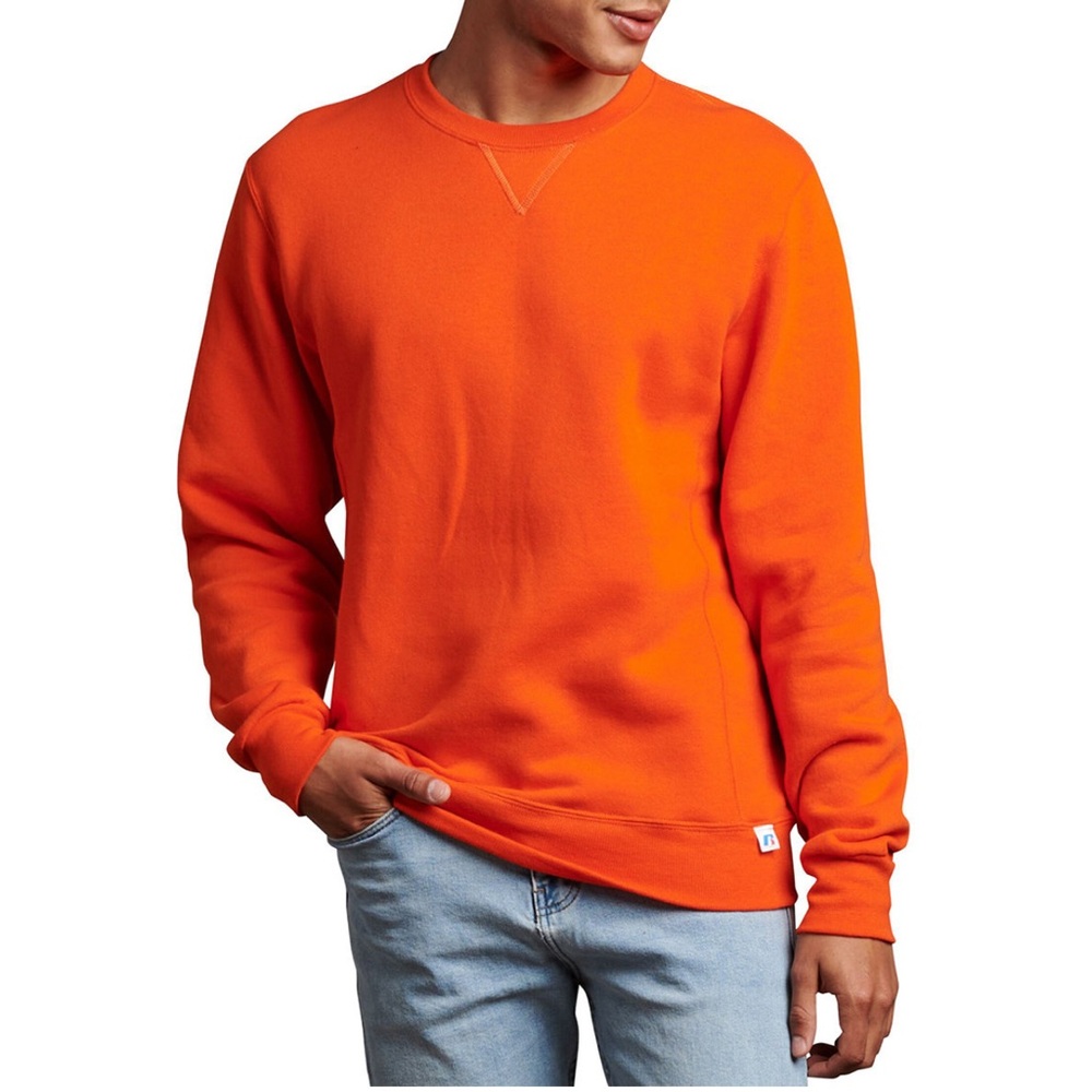 Russell Athletic Orange Sweatshirt Size XL | Men’s Casual Crewneck Sweater